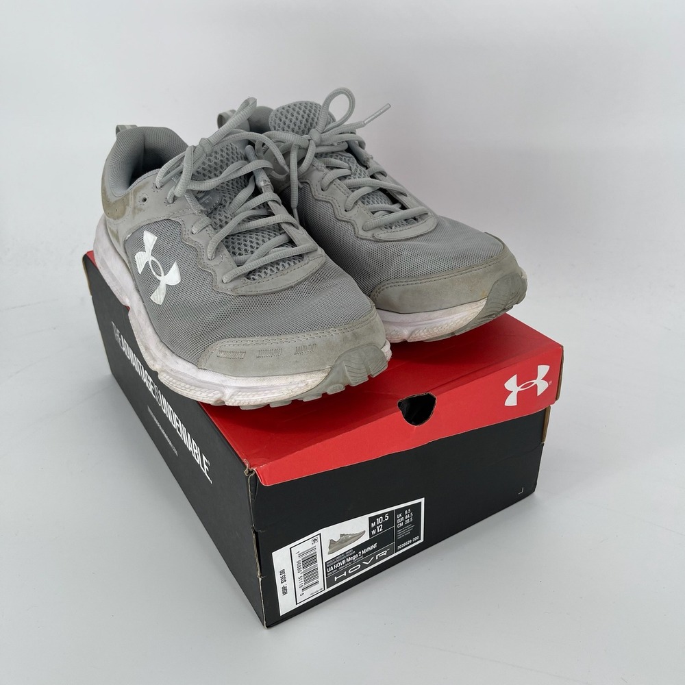 Under Armour Men's Gray Mesh Charged Assert 10 Running Shoes Size 11 Extra Wide